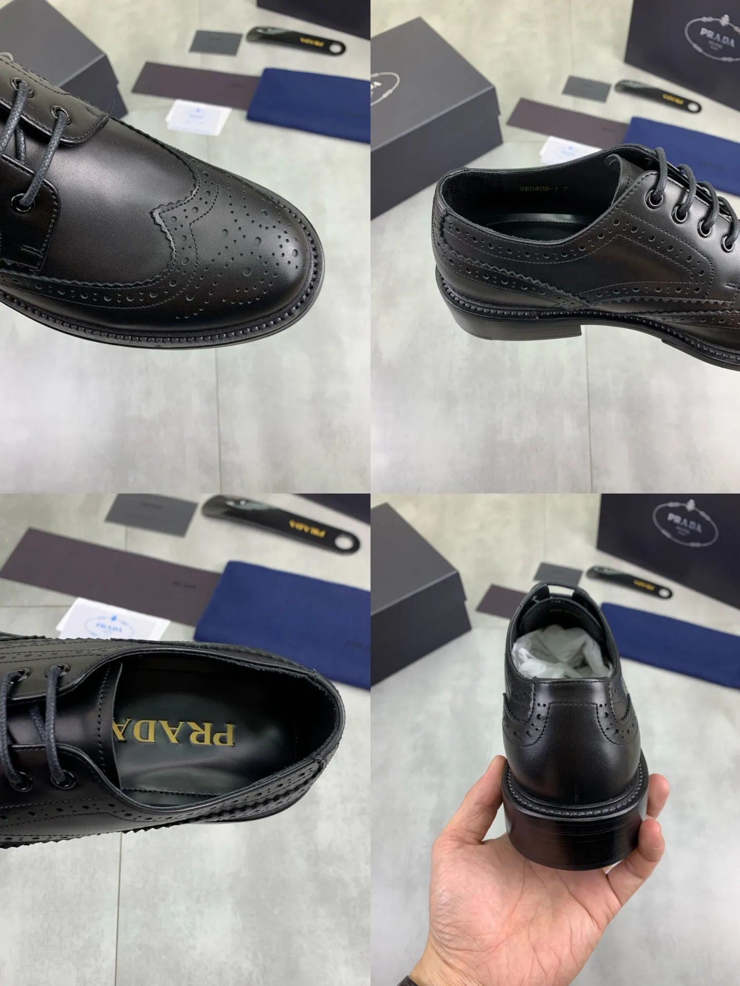 Factory price P980 💰 (genuine leather outsole series) original quality, top version 🔱 ＰＲＡＤＡPrada. Men's business casual leather shoes, top quality cow leather. 1:1 shipment⬆️Luxurious and noble👞All imported original color-changed cowhide, just to create a more comfortable wearing experience. Upper: Original comfortable selected high-end color-changed calfskin➕Top imported water-dyed full cow lining, original lightweight and comfortable high-grade genuine leather outsole✔️Code number: 39-44 (38 45 46 47 can be customized)